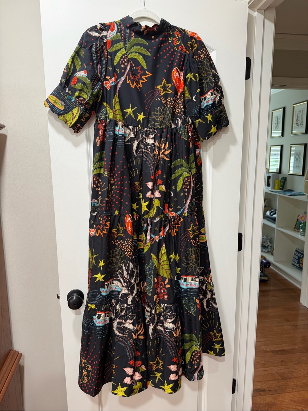 Farm Rio Short-Sleeve Printed Midi Shirt Dress - Picture 9 of 16